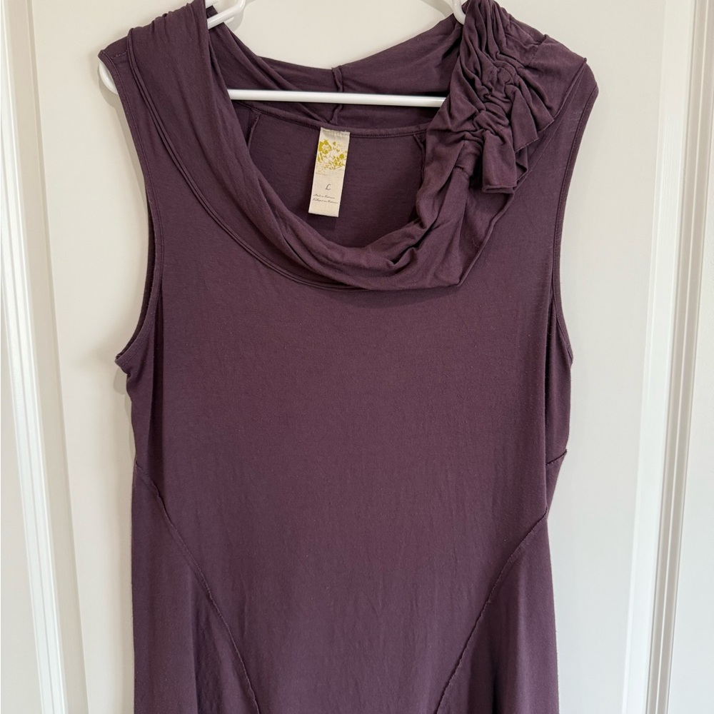 Purple Sleeveless Top with Ruffle Detail